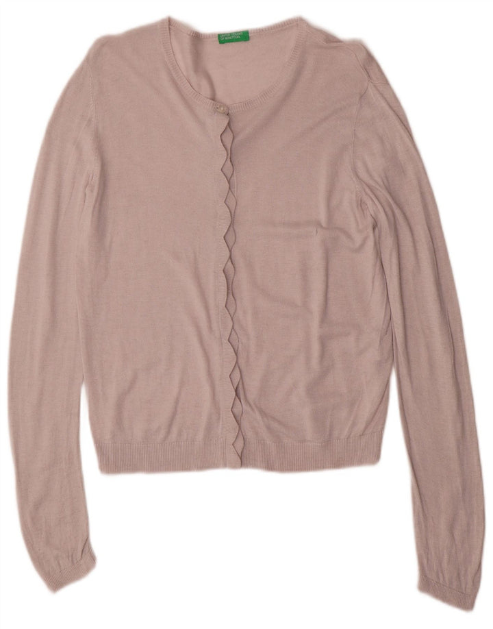 Pulover Cardigan Fete BENETTON 11-12 Ani 2XL Roz Viscoza