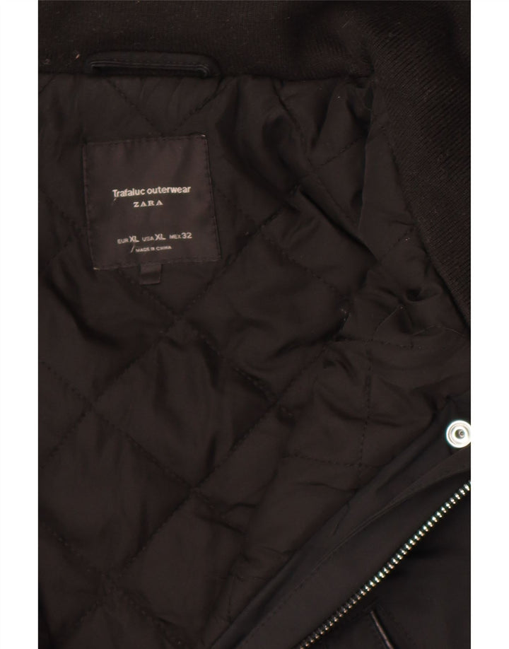 Jachetă de vânt cu glugă pentru femei Zara UK 18 XL Poliester negru