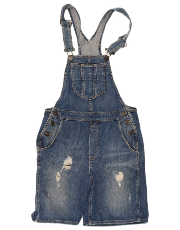Pantaloni scurți din denim pentru femei Fat Face Distressed Salopete UK 6 XS W28 Medium Blue