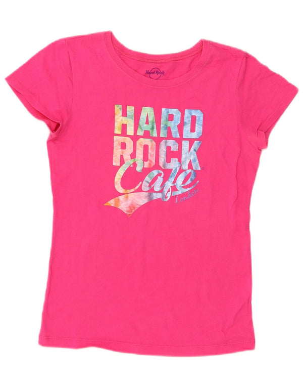 Tricou grafic Hard Rock Cafe Girls Londra Top 11-12 ani mare roz