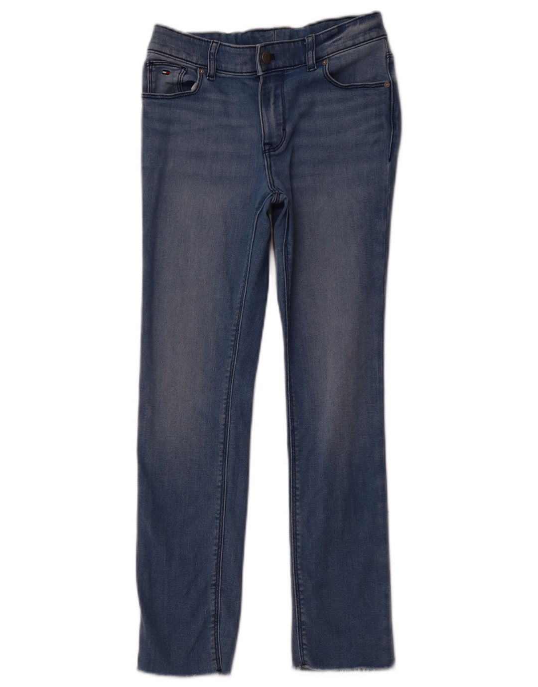 TOMMY HILFIGER Blugi drepti fete 9-10 ani W24 L25 bleumarin bumbac