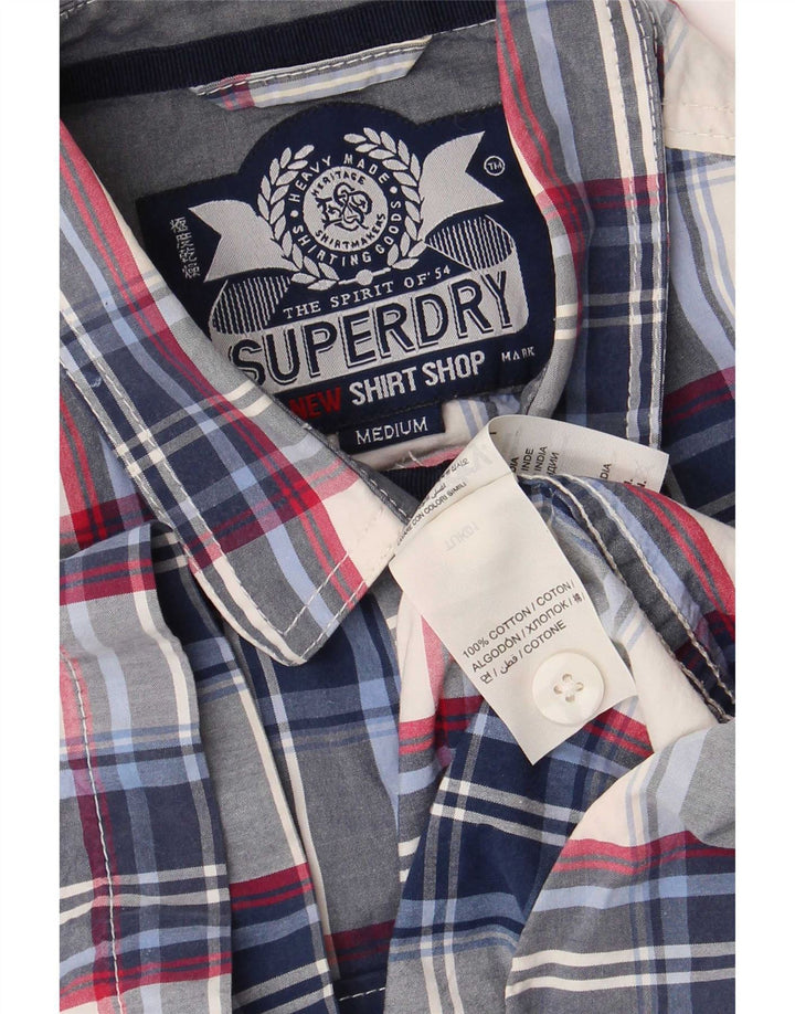 Cămașă cu mânecă scurtă pentru bărbați Superdry, carouri albastre medii