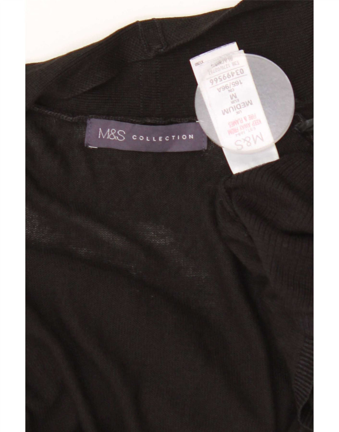 Pulover cardigan deschis pentru femei Marks & Spencer UK 12 Medium Negru