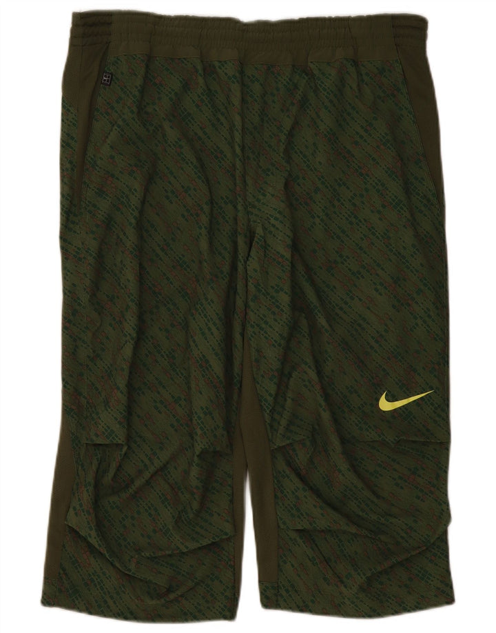 Bermude sport Nike pentru bărbați, mari, kaki, geometric