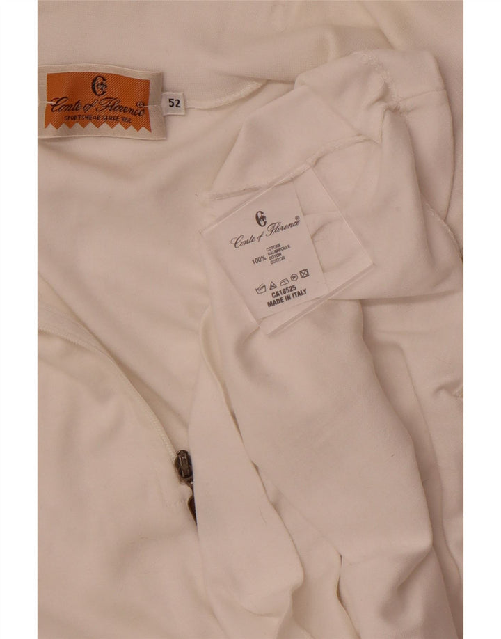 CONTE OF FLORENCE Top de trening pentru femei, cu fermoar și gât, cu pulover IT 52 2XL Alb