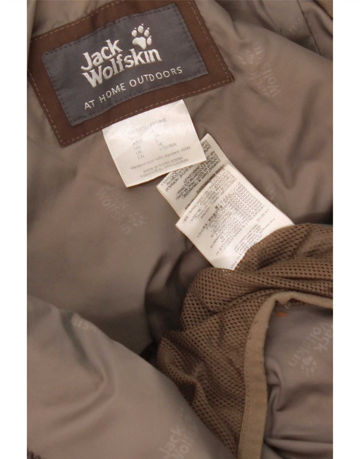 Jack Wolfskin Jachetă Parka cu glugă pentru femei UK 16 Poliester maro mare