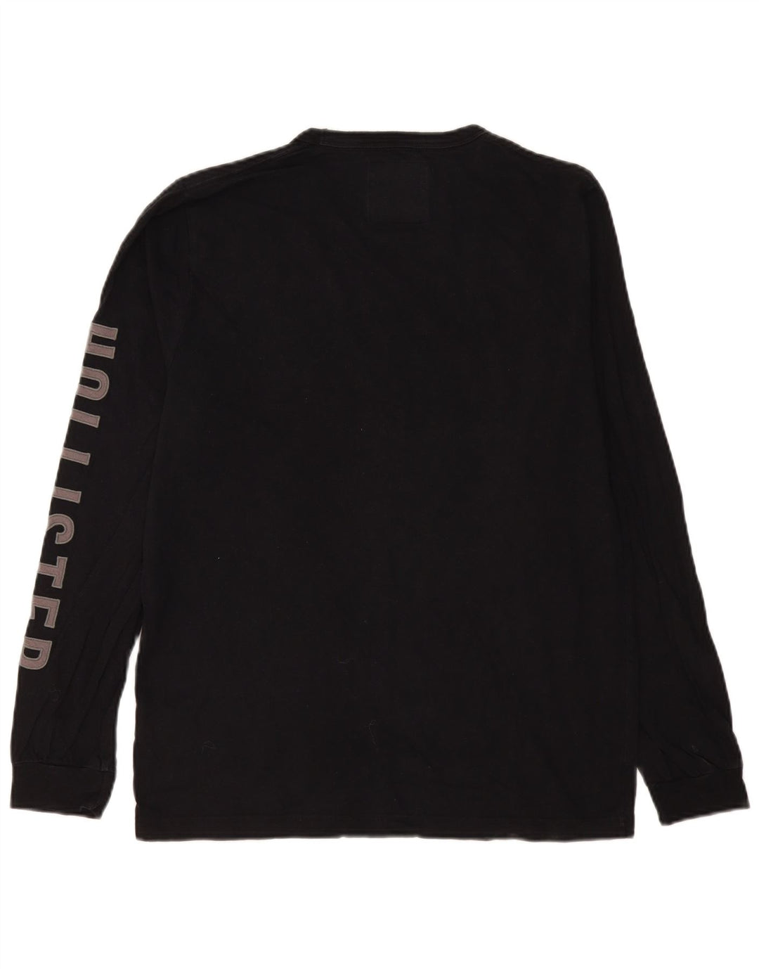 Top grafic Hollister pentru bărbați, cu mânecă lungă, mare, negru, bumbac