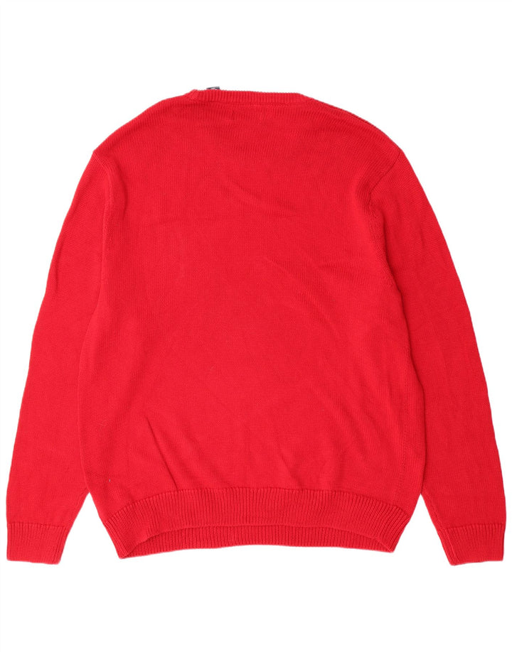 CHAPS Mens Crew Neck Jumper Sweater XL Red Cotton