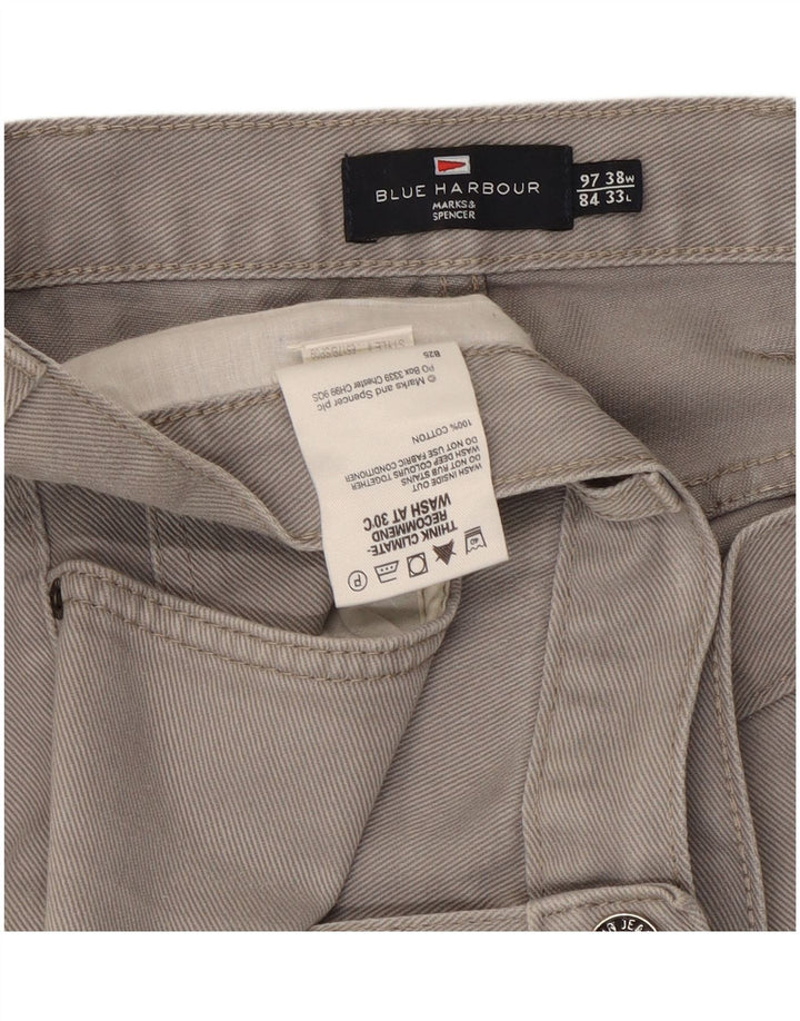 Blugi drepți pentru bărbați Marks & Spencer Blue Harbour W38 L33 bumbac gri