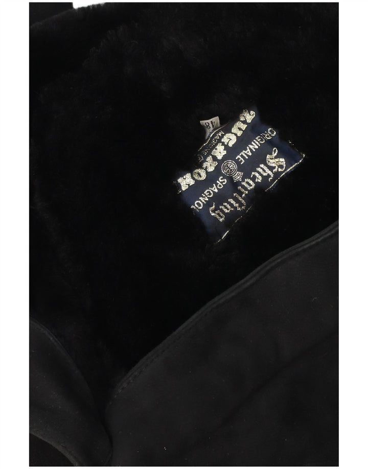 Pardesiu din shearling pentru bărbați VINTAGE IT 48 Medium Black Shearling