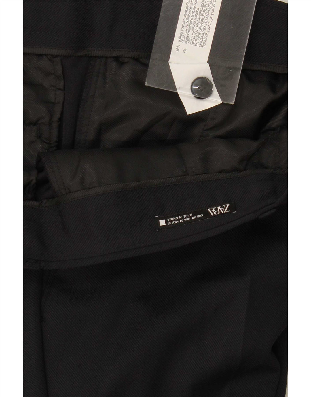 Pantaloni chino subțiri pentru bărbați Zara EU 40 Mediu L31 L29 Bleumarin Poliester
