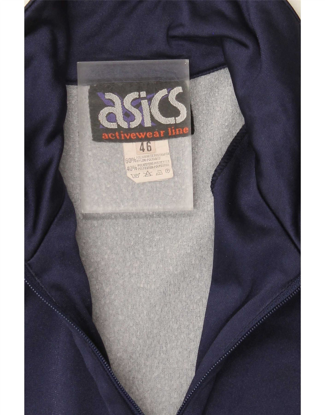 Jachetă de top pentru trening cu grafică Asics pentru bărbați IT 46, albastru marin mic, color block