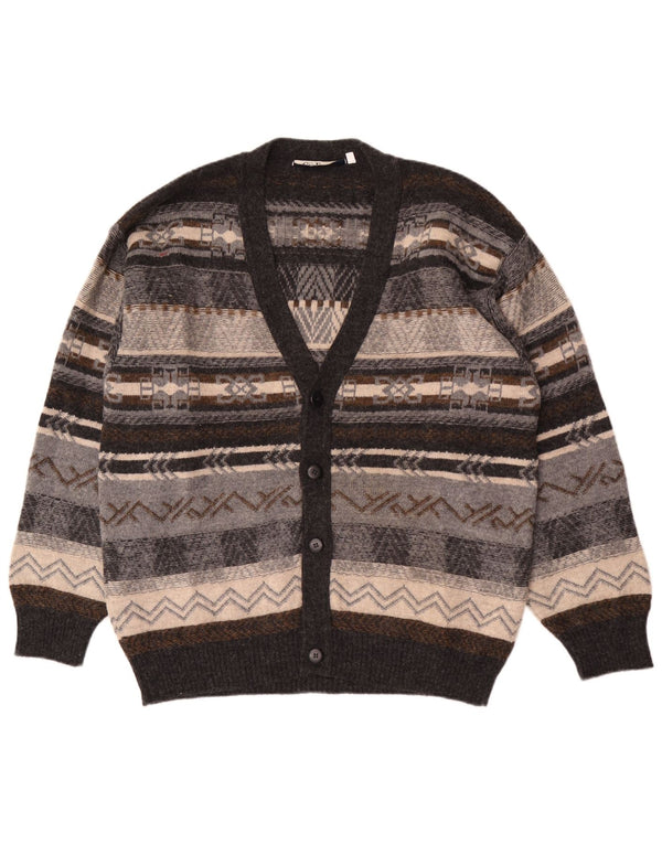 Pulover cardigan pentru bărbați Gioferrari IT 54 XL Lână geometrică gri