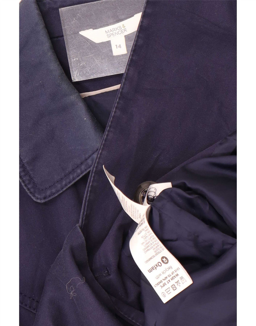 Trenci scurt pentru femei Marks & Spencer UK 14 Medium Bleumarin