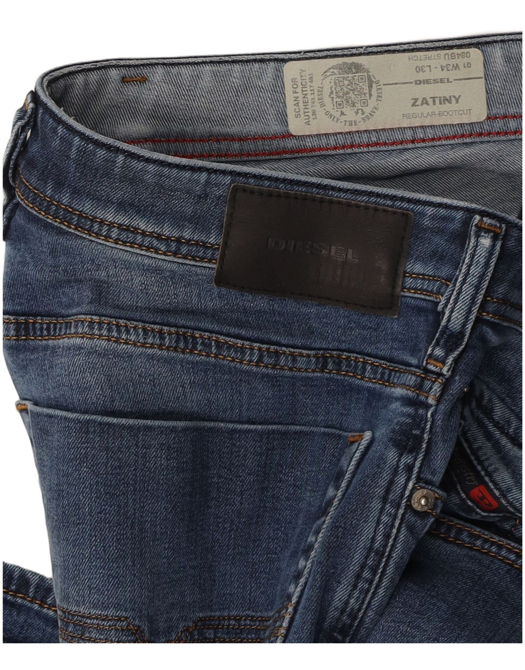 DIESEL Blugi pentru bărbați Zatiny Acid Wash Regular Bootcut W34 L30 bleumarin