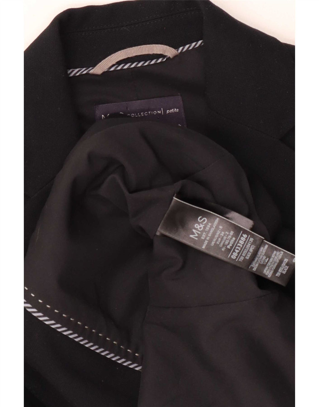 Jachetă pentru femei Marks & Spencer cu 2 nasturi, UK 6 XS, poliester negru