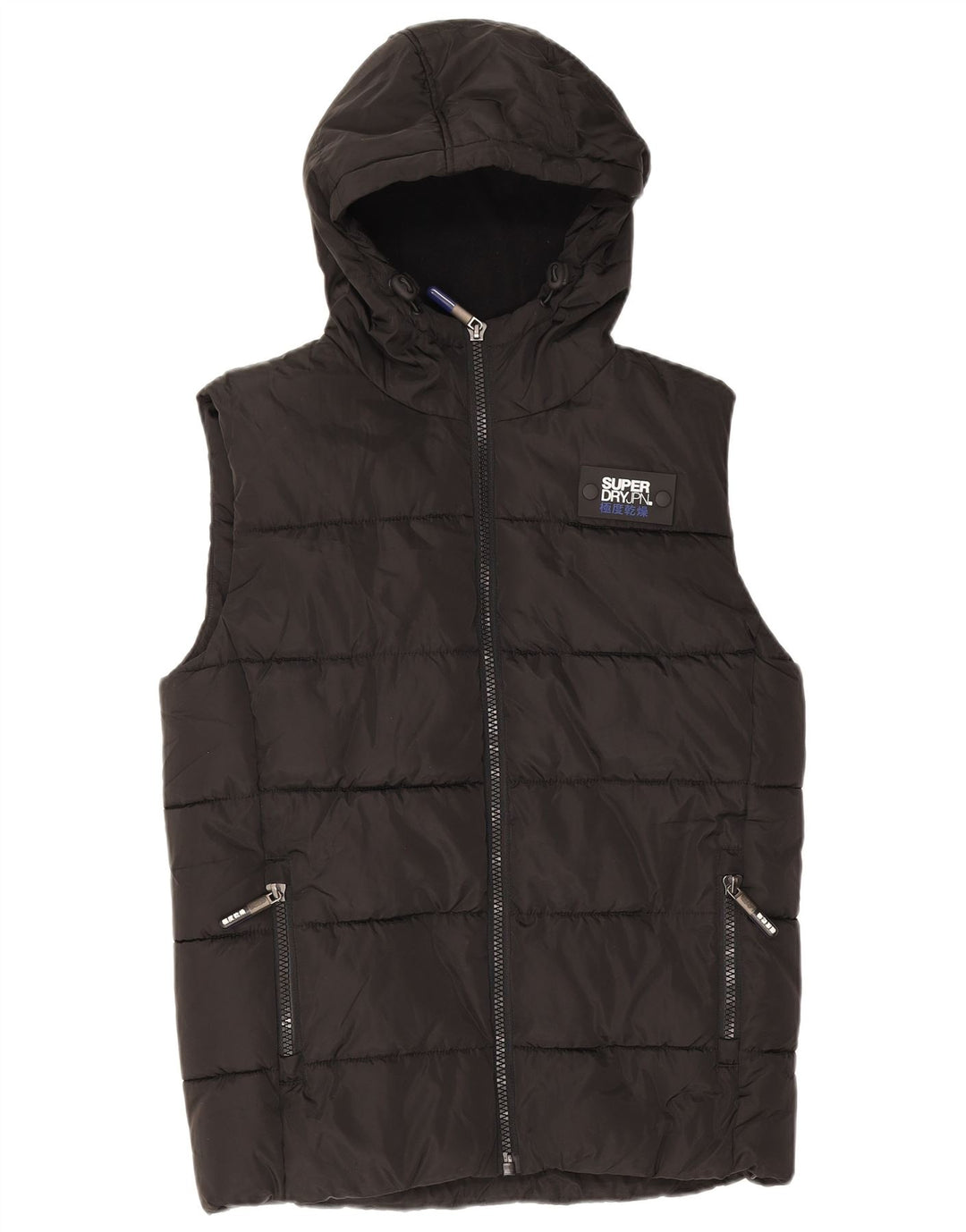 Gilet căptușit cu glugă Superdry pentru bărbați UK 36 Poliester negru mic