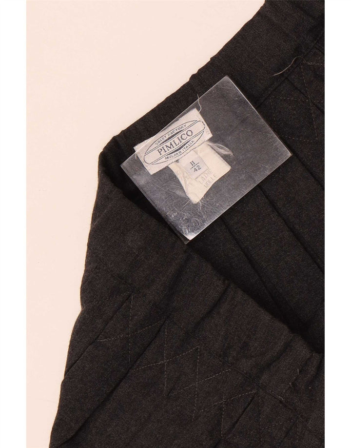 Fusta plisată Vintage pentru femei IT 42 Medium W30 Lână gri