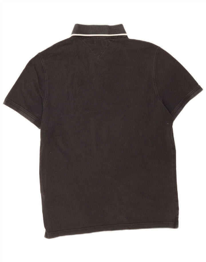 Tricou polo Tommy Hilfiger pentru bărbați, bumbac cu dungi negre medii