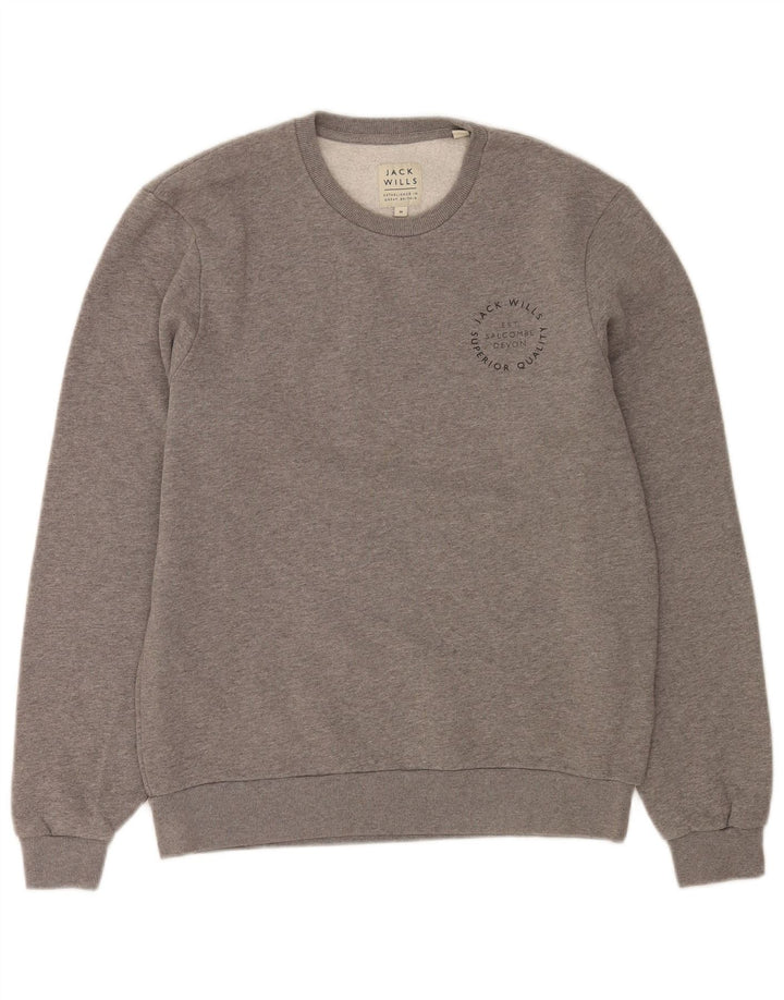 Pulover Jack Wills pentru bărbați, bumbac cu pete, gri mediu