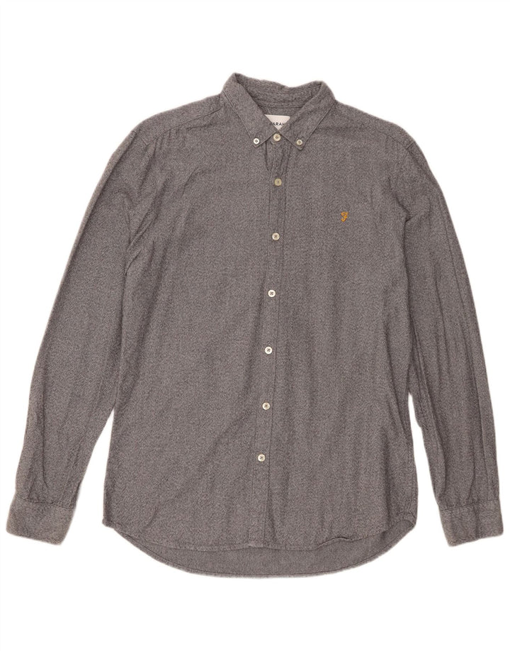 Cămașă Farah pentru bărbați Slim Fit, mare, gri, bumbac