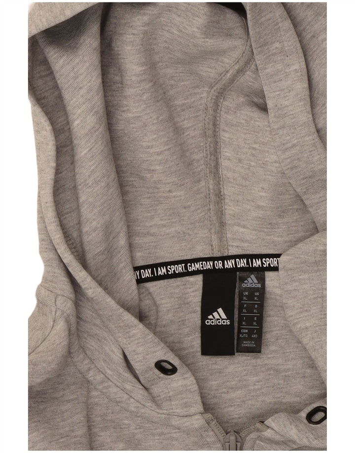 Pulover ADIDAS pentru bărbați, cu fermoar, bumbac XL, gri
