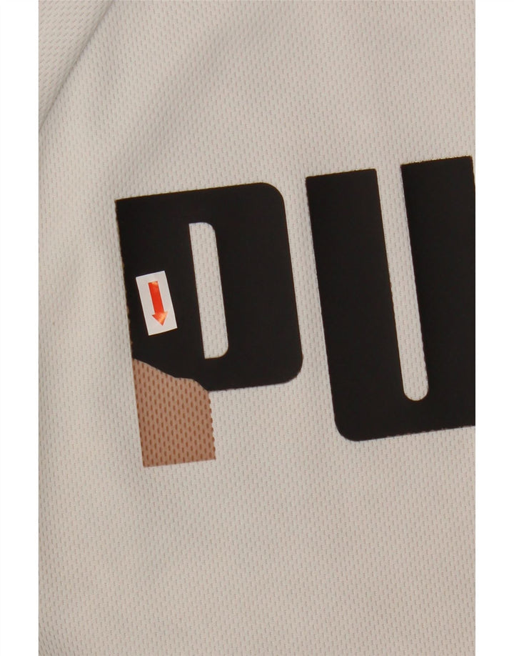 Jachetă de top pentru trening grafic Puma pentru bărbați, mare, alb, din poliester