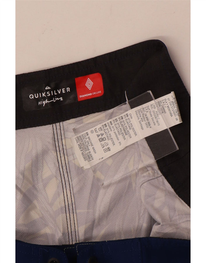 Pantaloni scurți de înot Quiksilver pentru bărbați, mari, albastru, cu flori din poliester