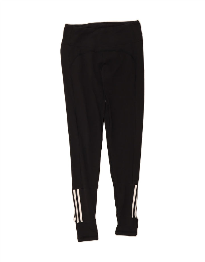 ADIDAS Womens Leggings UK 12/14 Medium Black Cotton Vintage Adidas and Second-Hand Adidas from Messina Hembry 