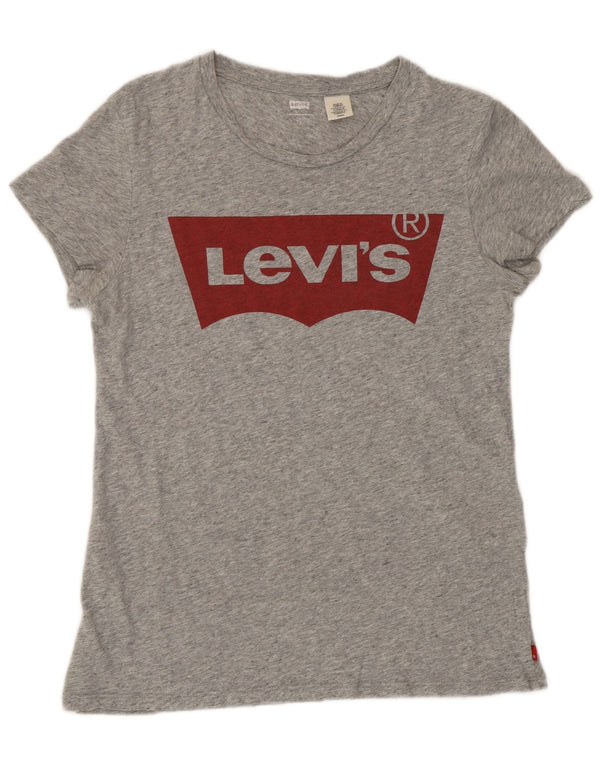 Tricou cu grafic Levi's pentru femei Top UK 10 Small Grey Flecked Bumbac