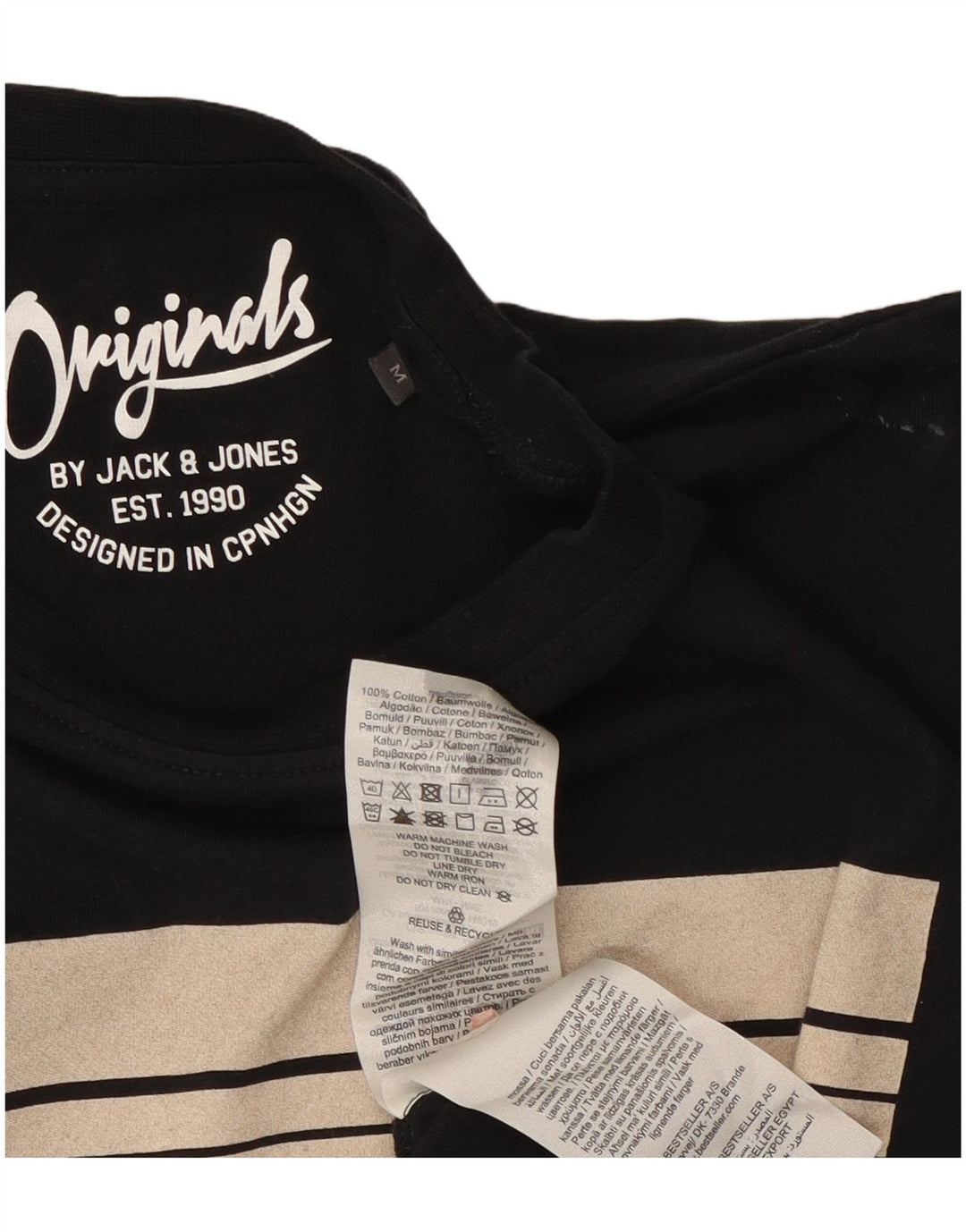 Tricou cu grafic Jack & Jones pentru bărbați Top mediu din bumbac negru