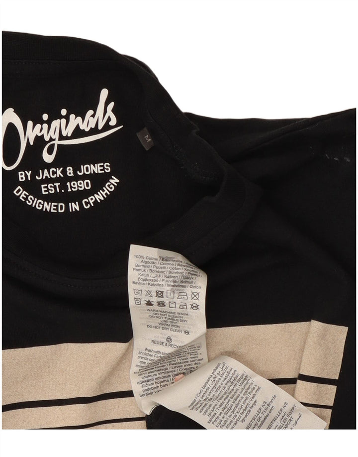 Tricou cu grafic Jack & Jones pentru bărbați Top mediu din bumbac negru
