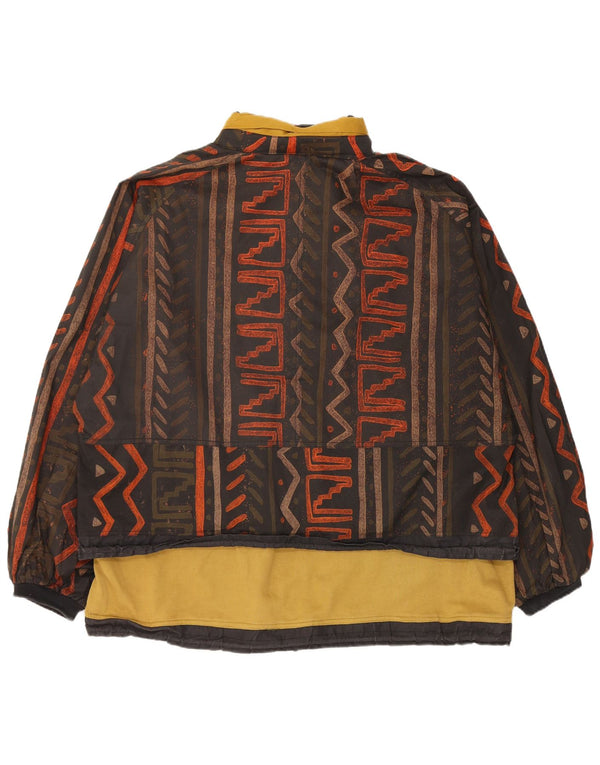 Jachetă Anorak cu glugă vintage pentru bărbați UK 40 mare, multicoloră, geometrică