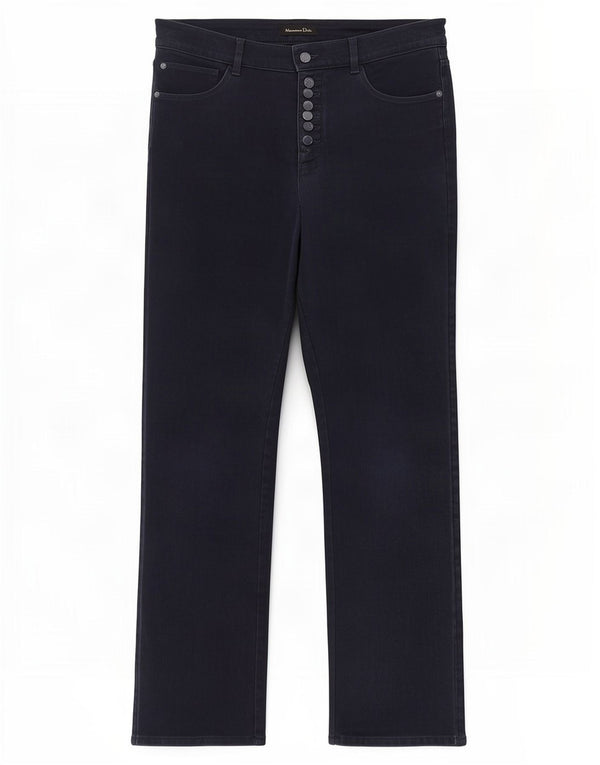 Massimo Dutti Womens Straight Jeans EU 40 Medium W30 L28 Navy Blue Cotton