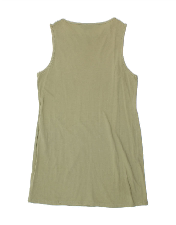 SERGIO TACCHINI Womens Sleeveless Basic Dress UK 14 Large Khaki Vintage Sergio Tacchini and Second-Hand Sergio Tacchini from Messina Hembry 