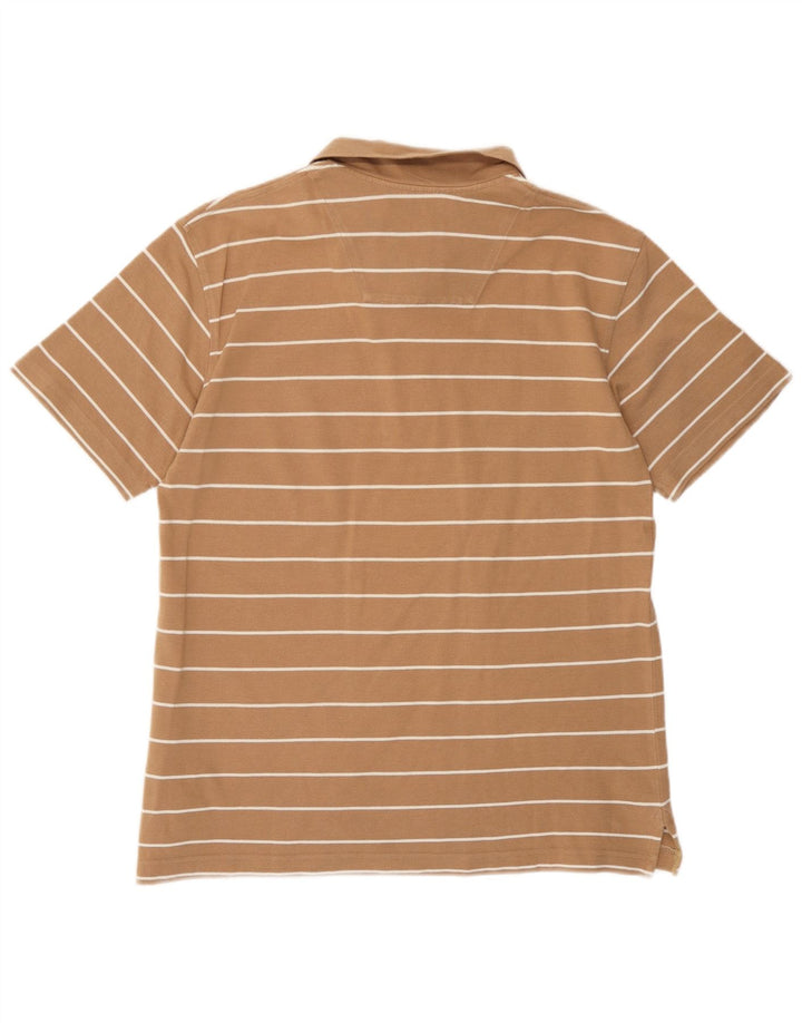 Tricou polo pentru bărbați Diadora, bumbac cu dungi, bej mediu