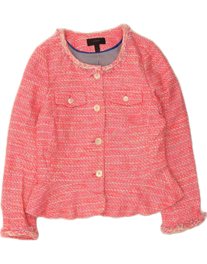 J. CREW Womens 4 Button Blazer Jacket US 4 Small Pink Pinstripe Acrylic Vintage J. Crew and Second-Hand J. Crew from Messina Hembry 