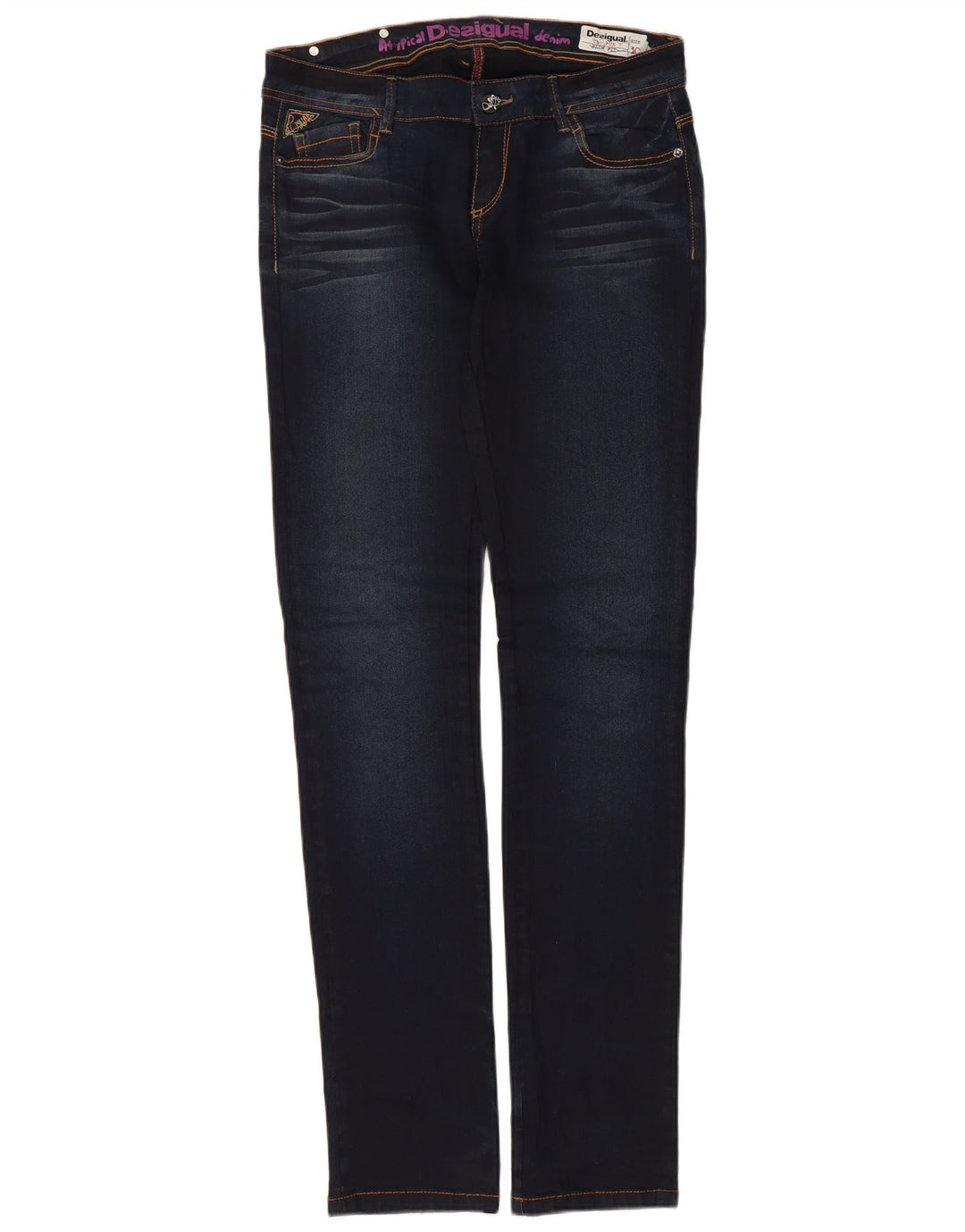 Blugi slim pentru femei Desigual W30 L32 bumbac bleumarin