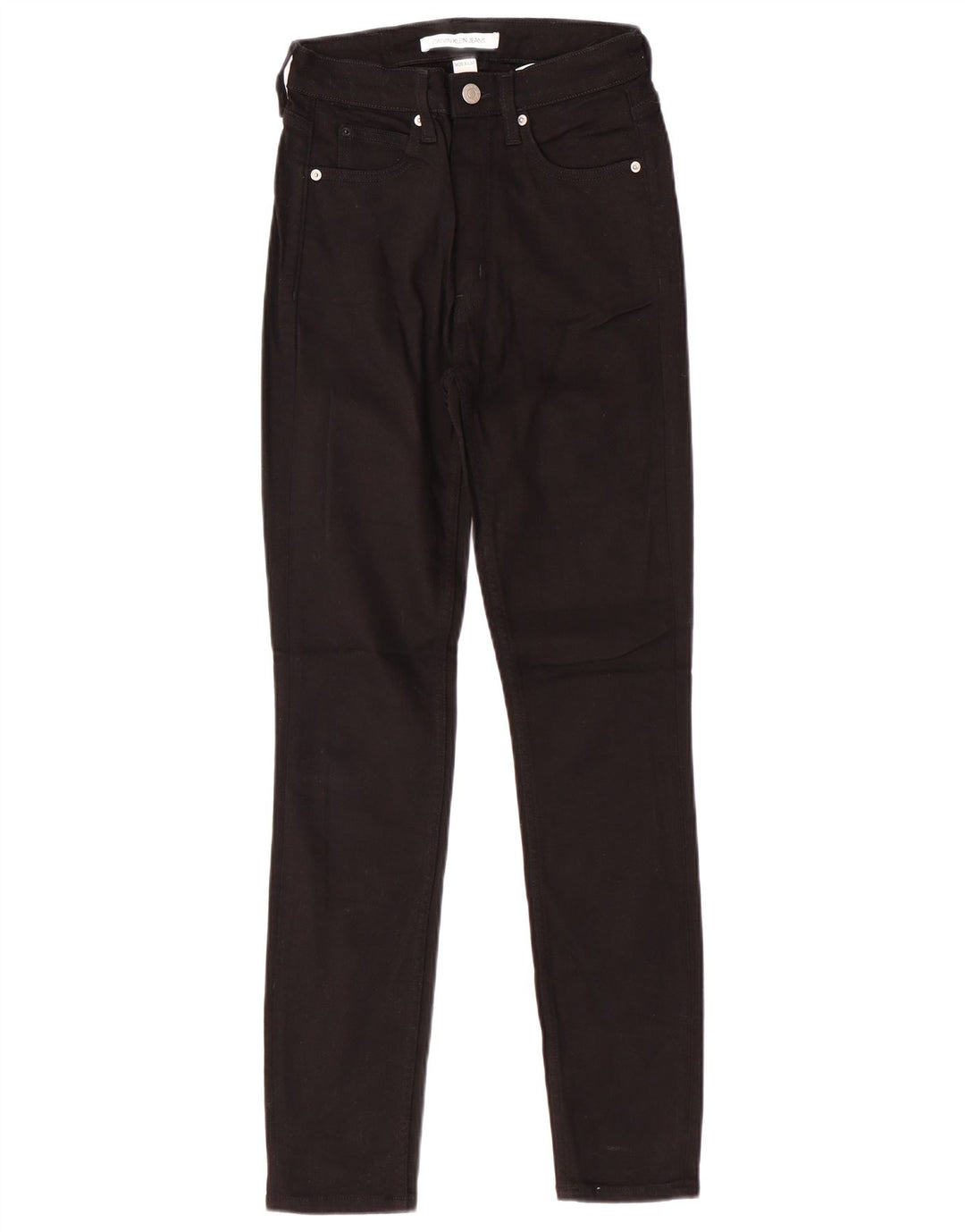 CALVIN KLEIN Blugi subțiri cu talie înaltă pentru femei W26 L30 bumbac negru