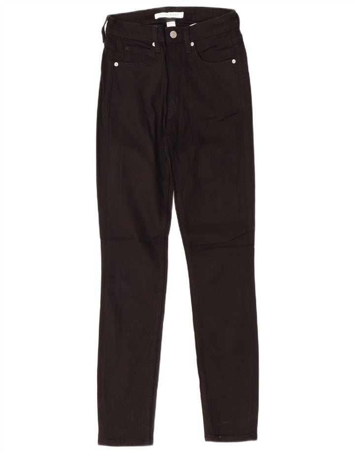 CALVIN KLEIN Blugi subțiri cu talie înaltă pentru femei W26 L30 bumbac negru