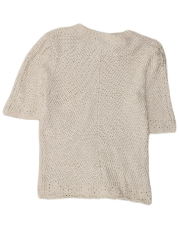 Pulover pentru femei Marks & Spencer cu gâtul cu barca UK 14 Medium Off White