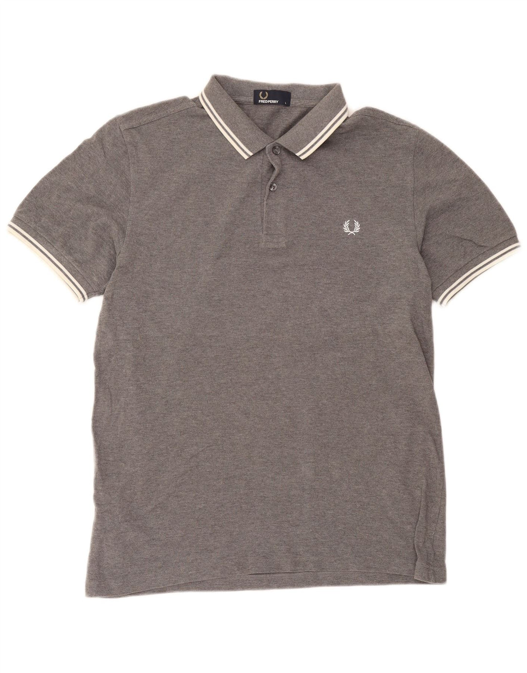 Cămașă polo Fred Perry pentru bărbați, mare, gri bumbac cu pete
