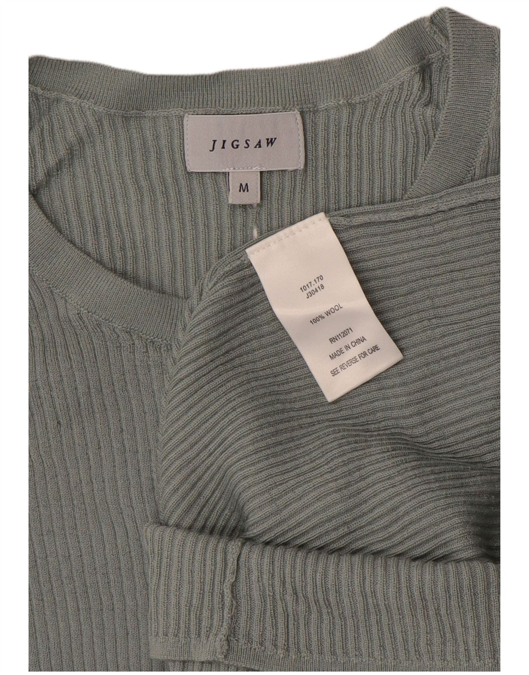 JIGSAW Pulover cu gât de barcă pentru femei UK 12 Lână gri mediu