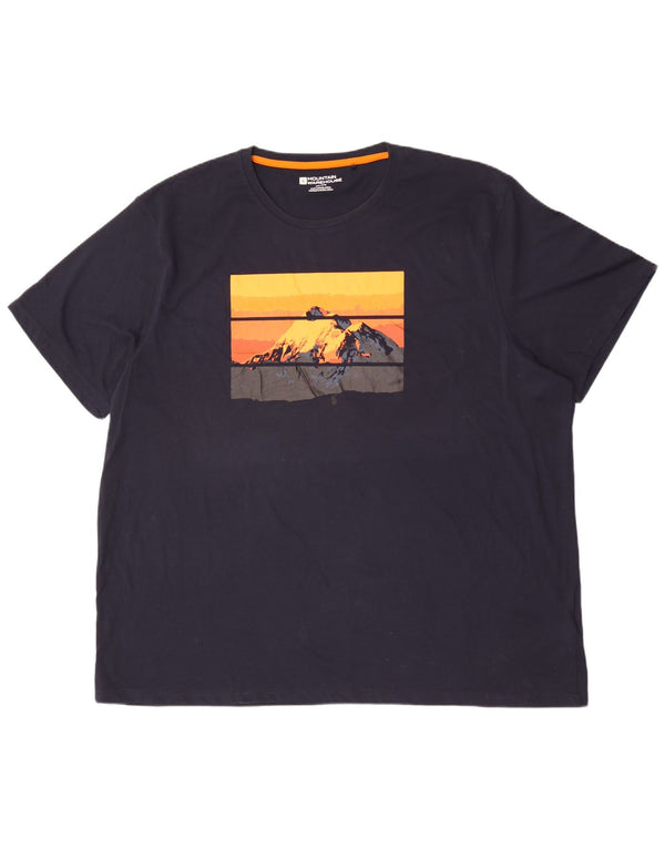 Mountain Warehouse Mens Graphic T-Shirt Top 4XL Navy Blue Cotton