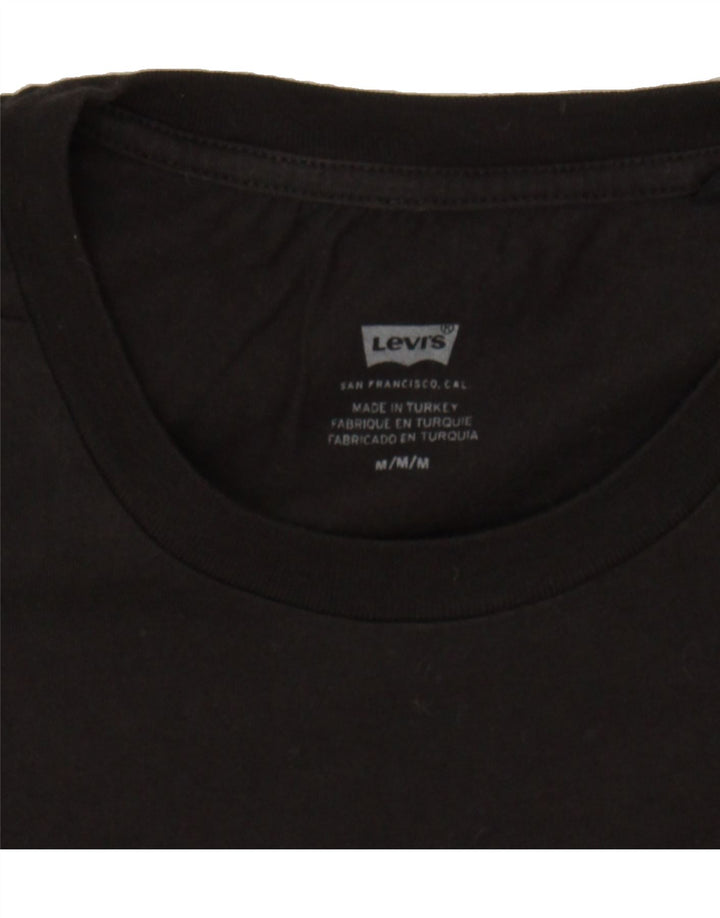 LEVI'S Womens Graphic T-Shirt Top UK 14 Medium Black Cotton Vintage Levi's and Second-Hand Levi's from Messina Hembry 