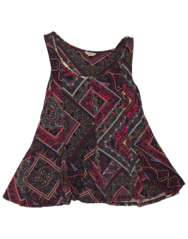Top cu tunică fără mâneci pentru femei Monsoon UK 8 Small Paisley Blue Marine Viscose