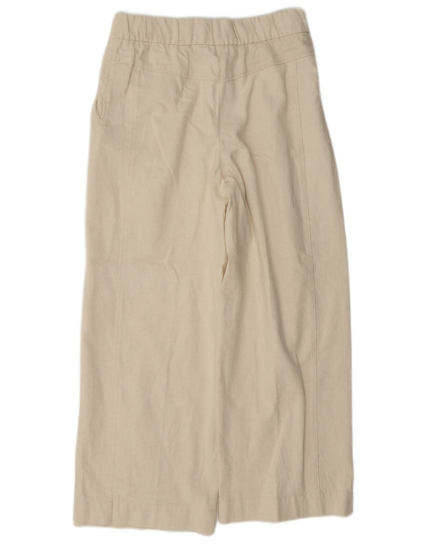 Pantaloni casual pentru femei Zara cu talie înaltă XS L24 L26 bumbac bej