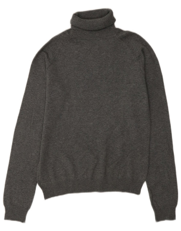 Pulover cu gât rulat Zara pentru femei UK 14 bumbac gri mediu