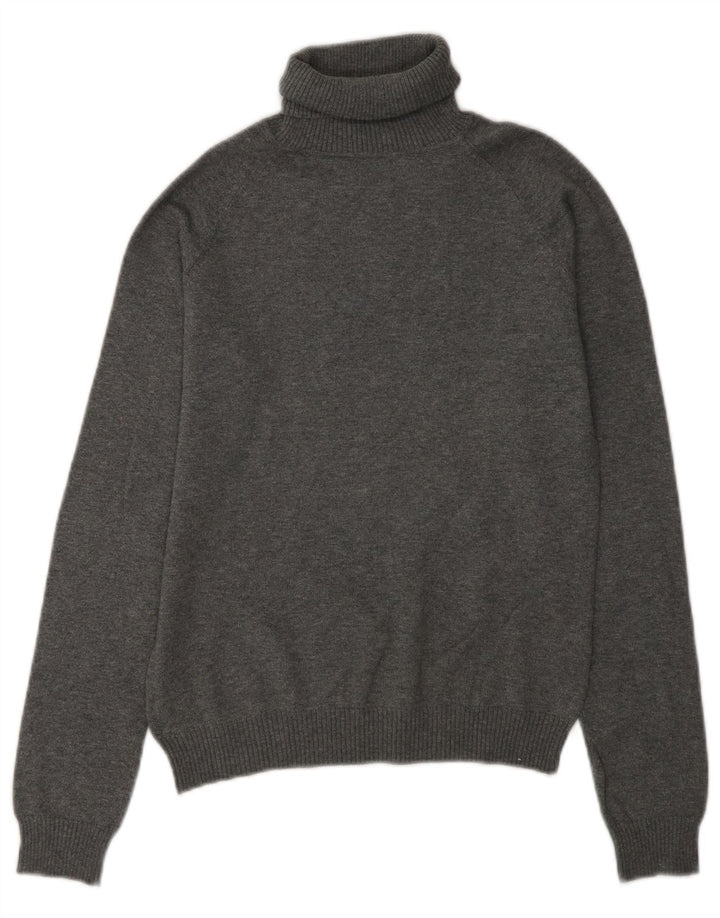 Pulover cu gât rulat Zara pentru femei UK 14 bumbac gri mediu