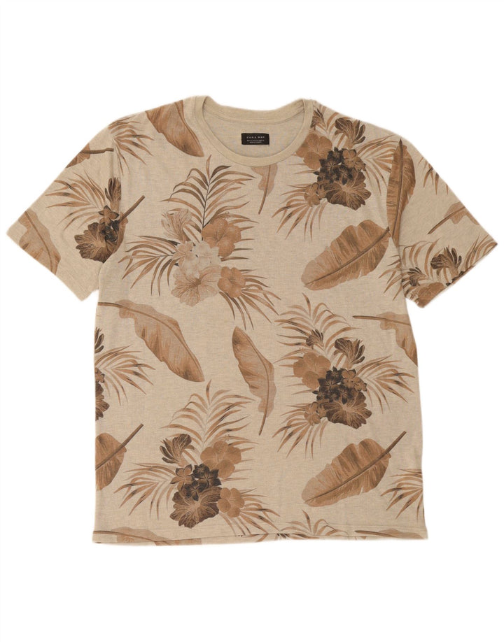 Tricou grafic pentru bărbați Zara Top XL Bej Poliester Floral